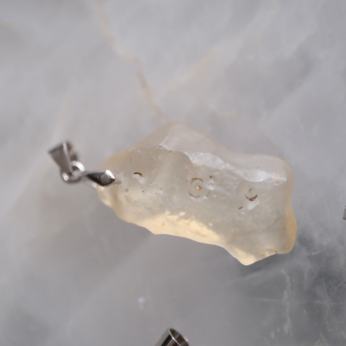 Libyan Desert Glass Raw S925 Necklace