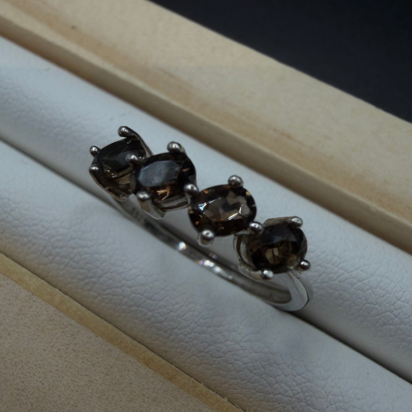 Smokey Quartz S925 Adjustable Ring