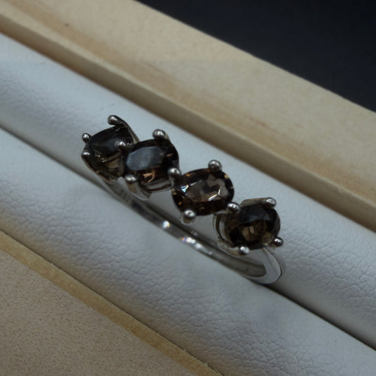 Smokey Quartz S925 Adjustable Ring