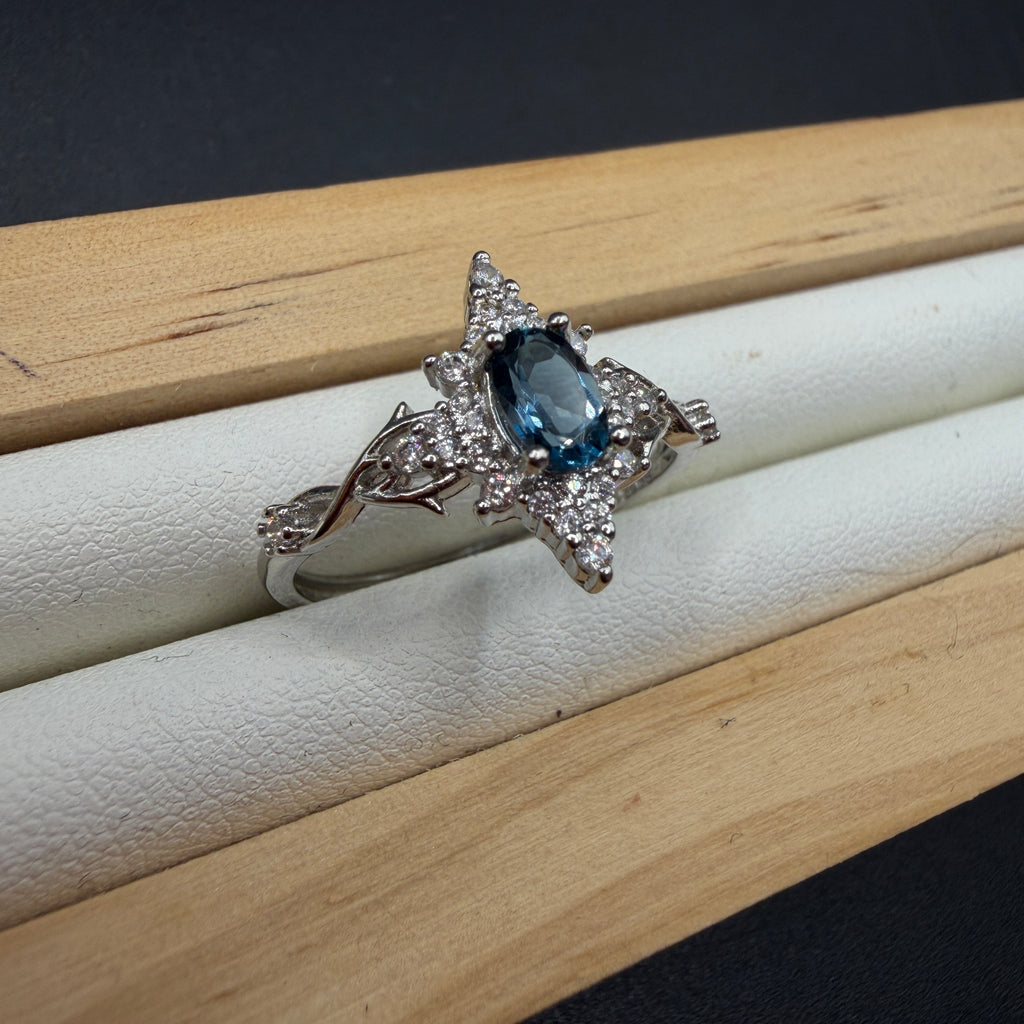 Blue Topaz S925 Adjustable Ring