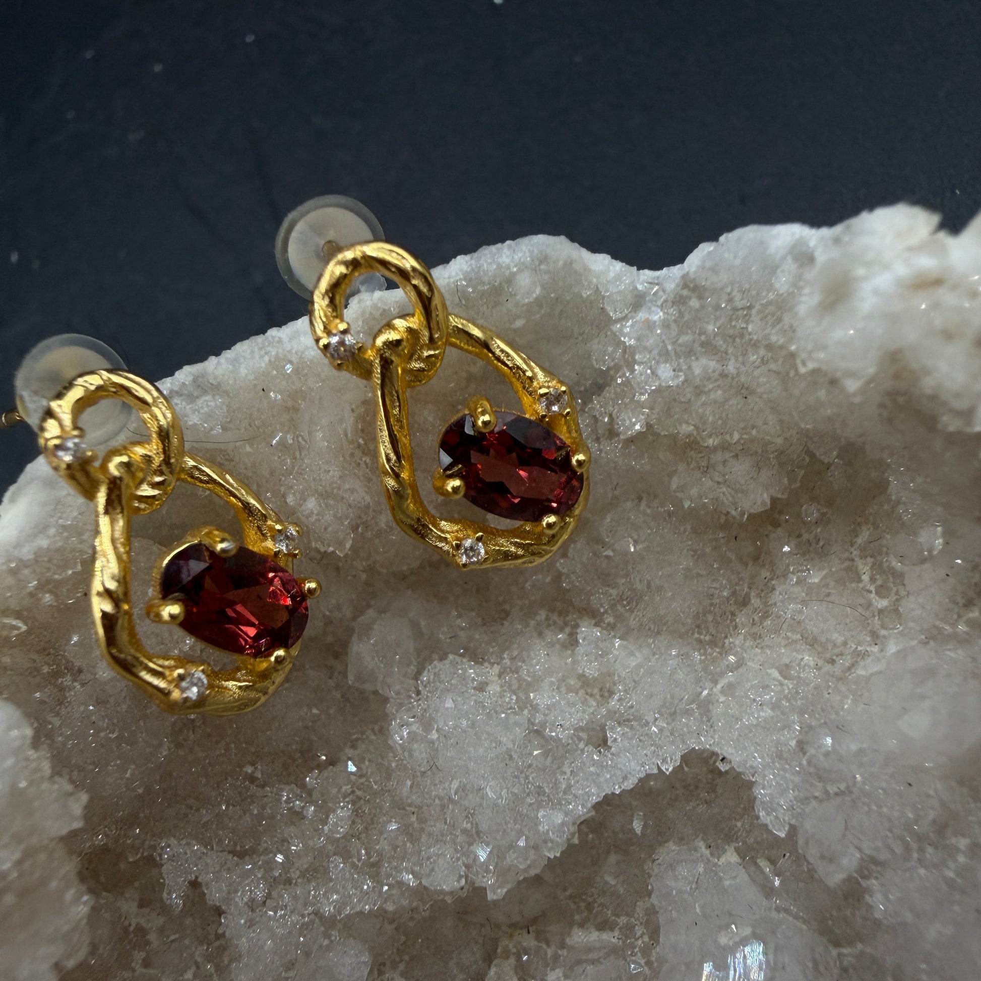 Garnet S925 Earrings