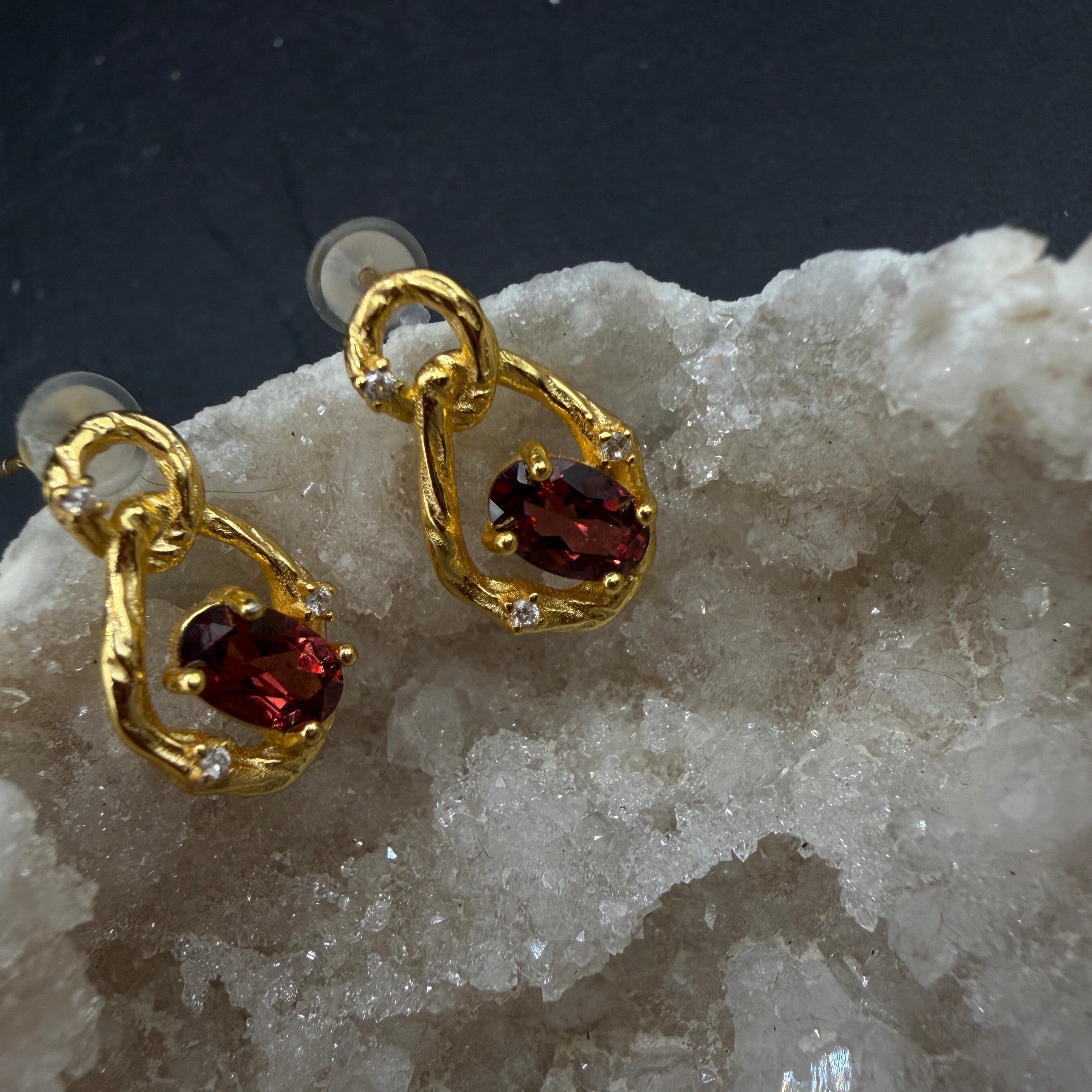 Garnet S925 Earrings