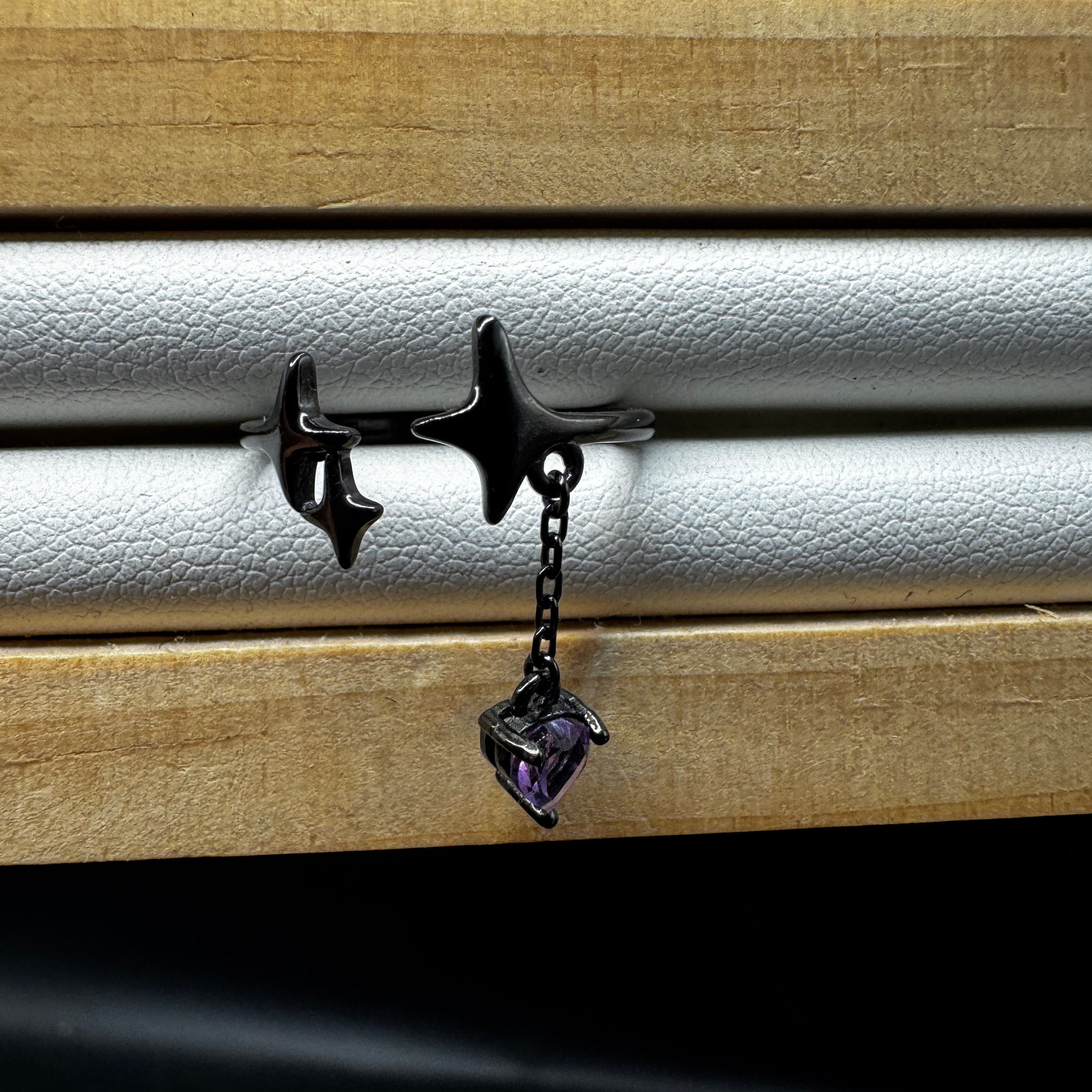 Amethyst Drop Star S925 Halloween Ring