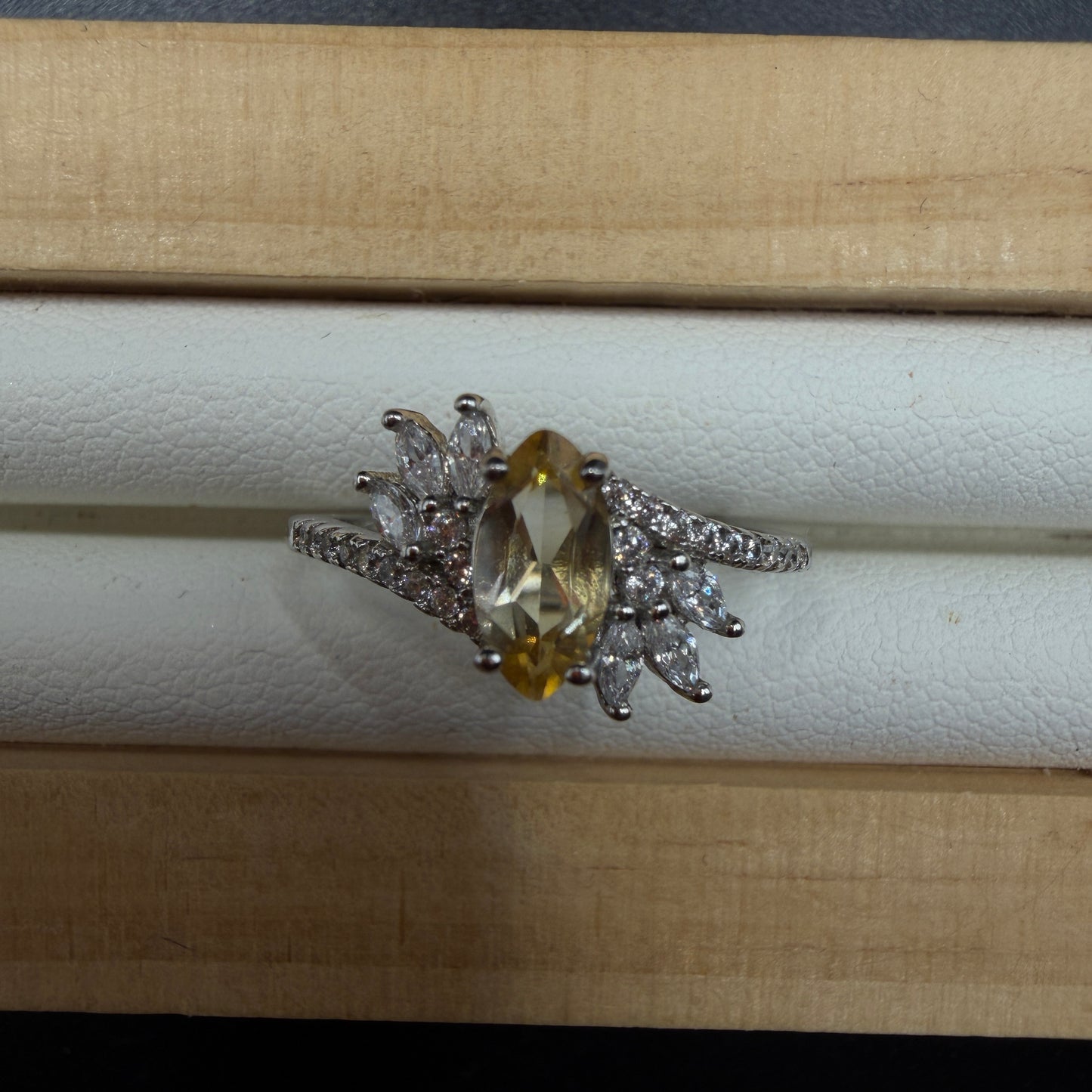 Citrine S925 Adjustable Ring
