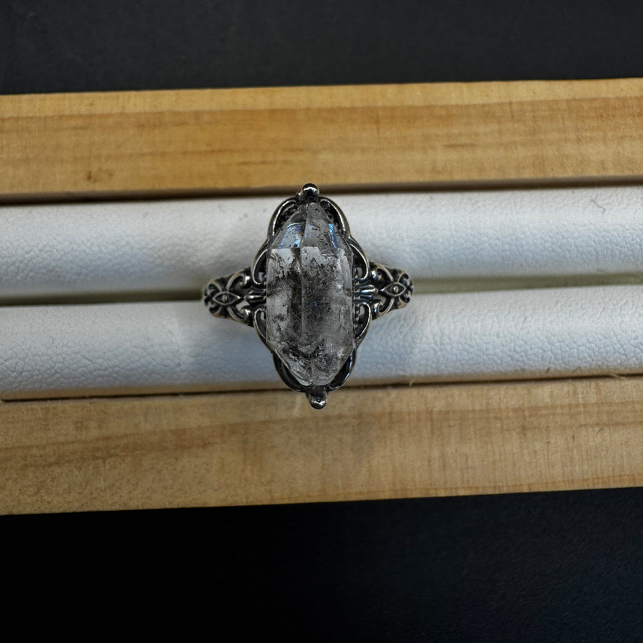 Herkimer Diamond S925 Adjustable Ring