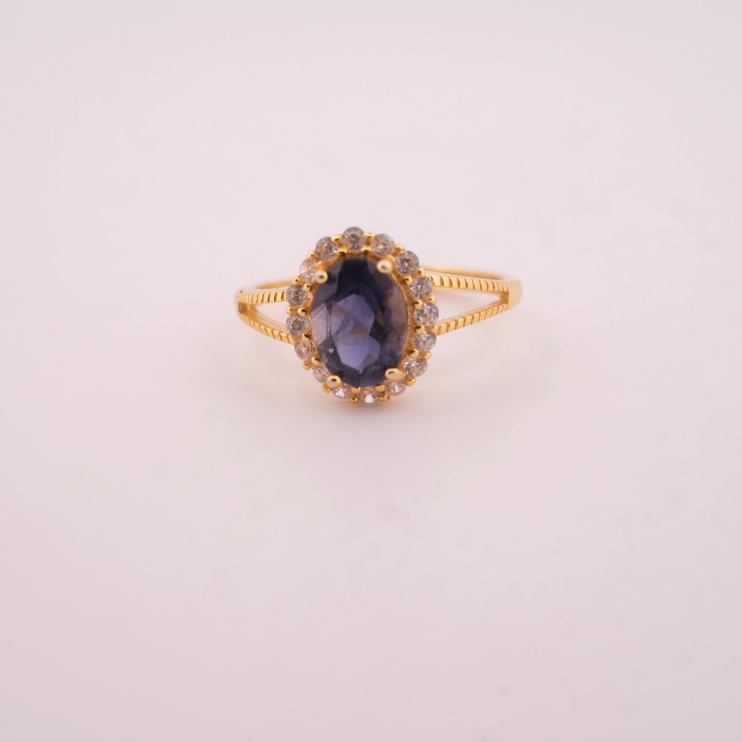 Sapphire S925 Adjustable Gold Ring