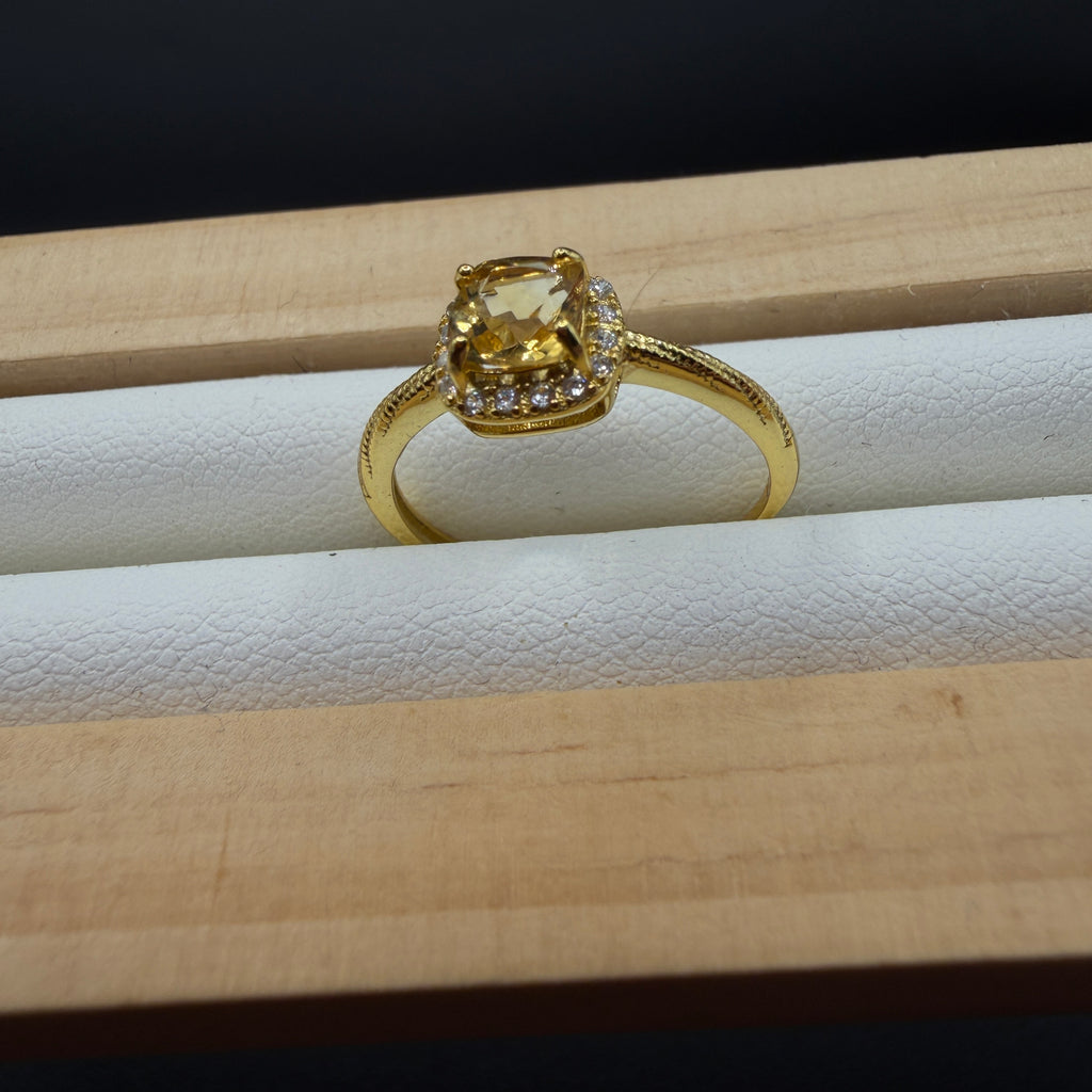 Citrine S925 Adjustable Ring