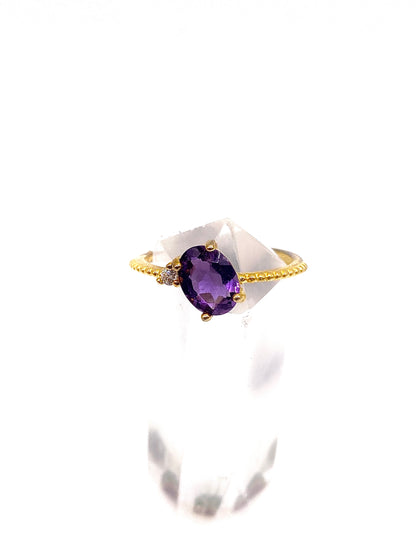 Amethyst Ring Gold Coated S925