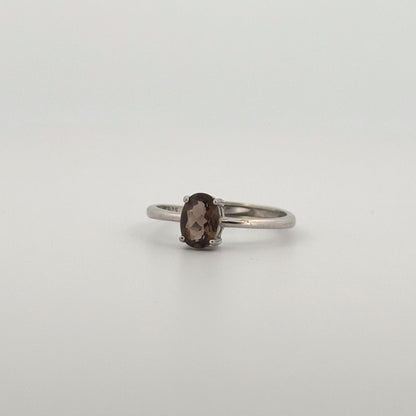 Smokey Quartz S925 Adjustable Ring