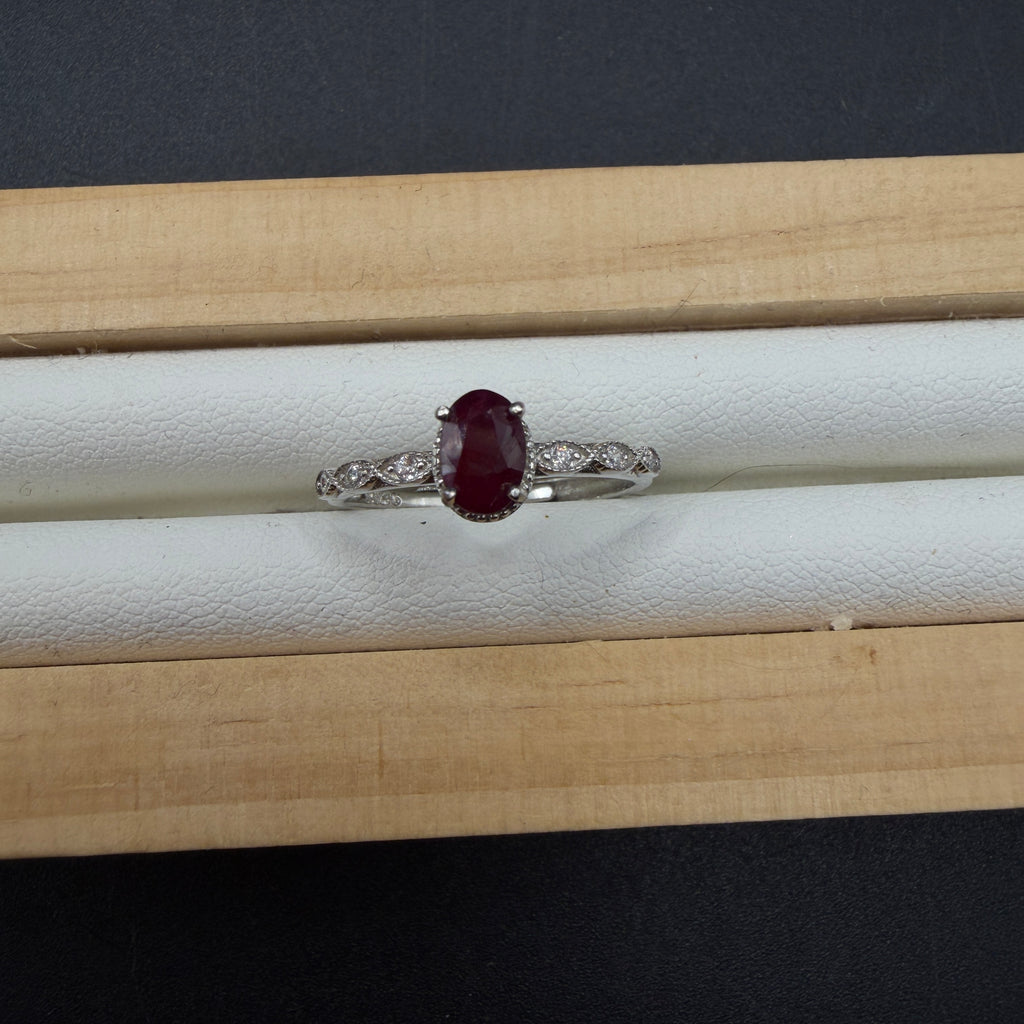 Ruby S925 Adjustable Ring