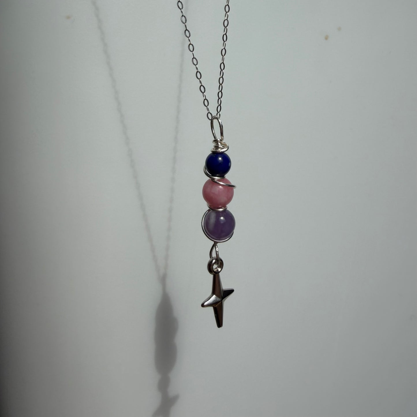 Authentic Self Lapis Lazuli Rhodonite and Amethyst Handmade Necklace