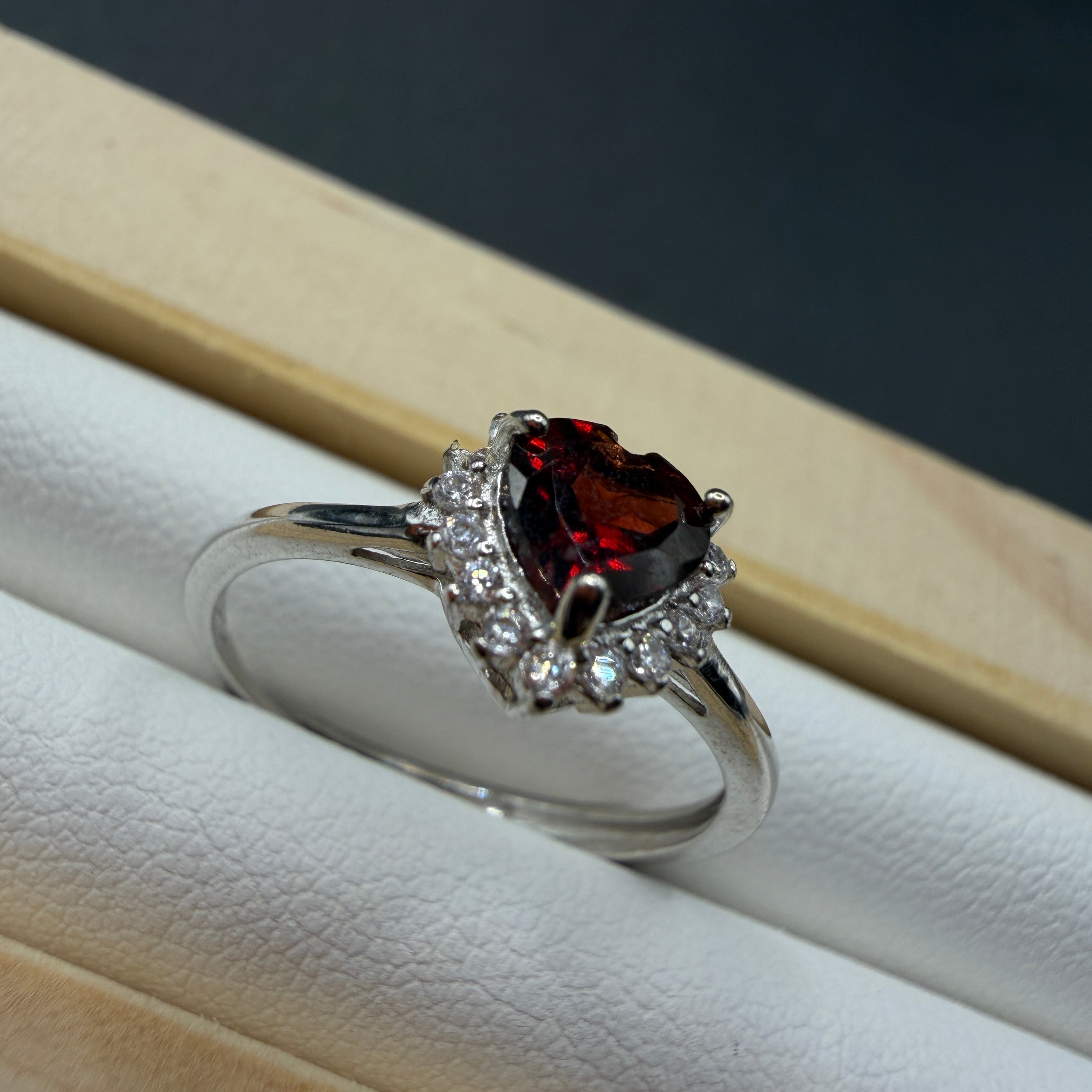 Garnet S925 Adjustable Ring
