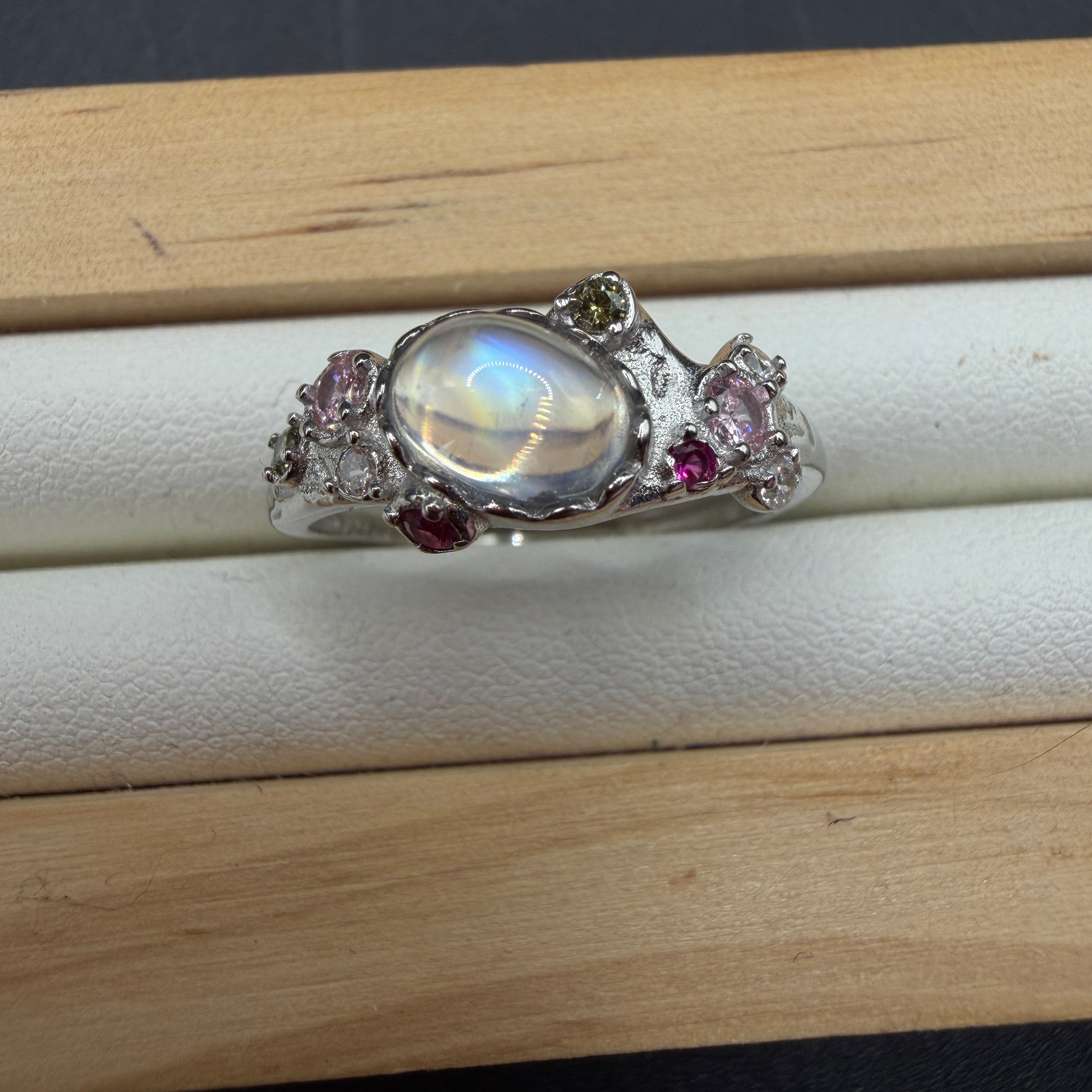 Moonstone S925 Adjustable Ring