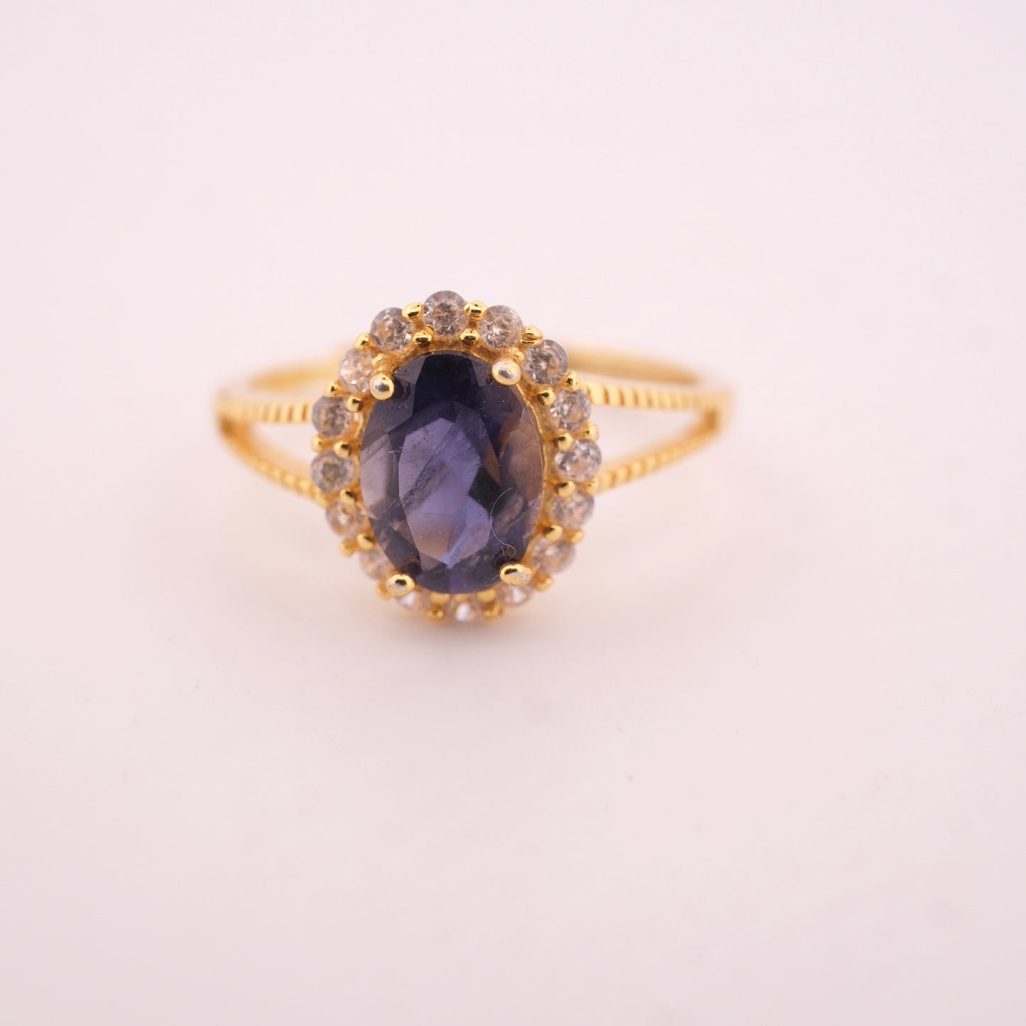 Sapphire S925 Adjustable Gold Ring