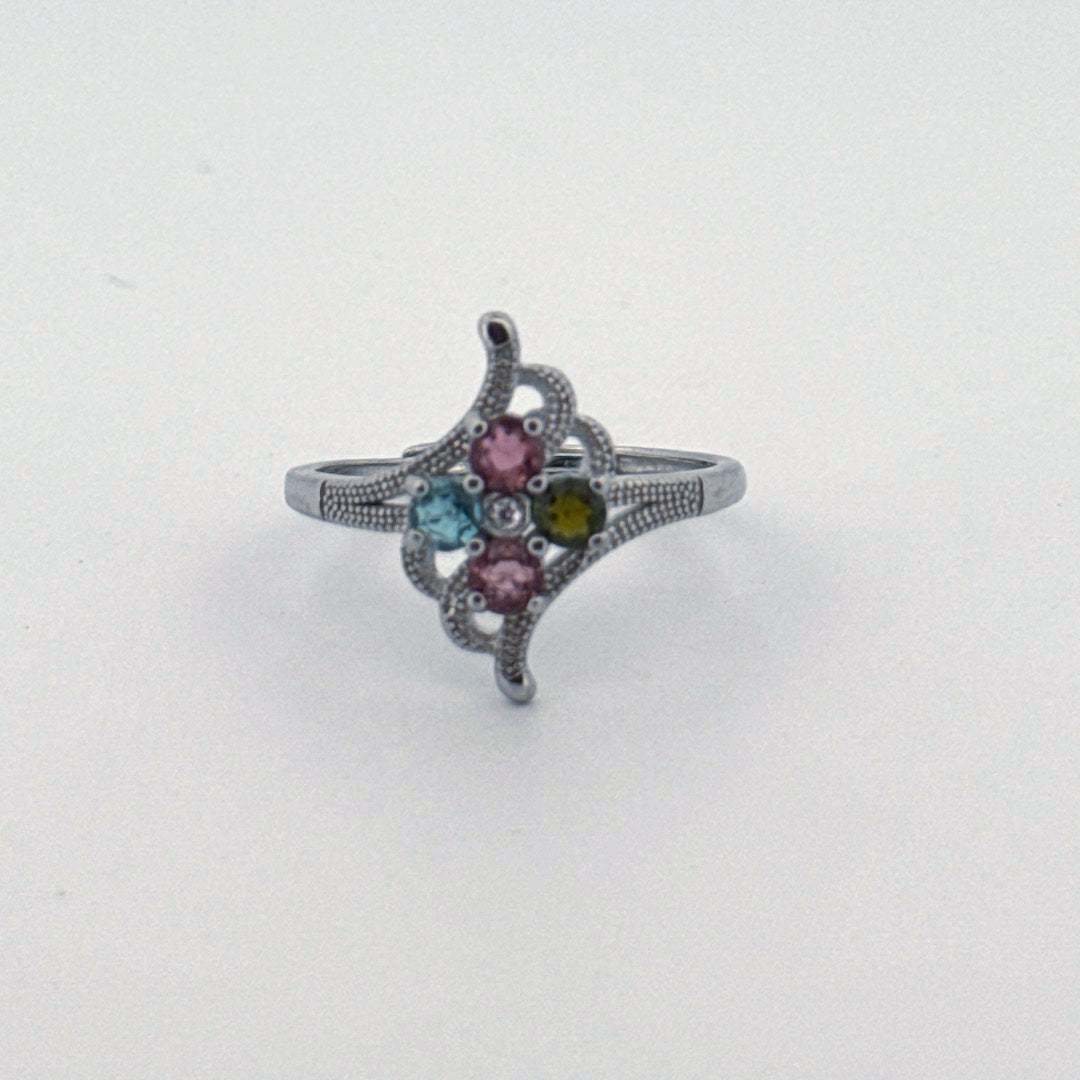Rainbow Tourmaline S925 Adjustable Ring