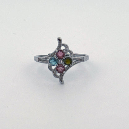 Rainbow Tourmaline S925 Adjustable Ring