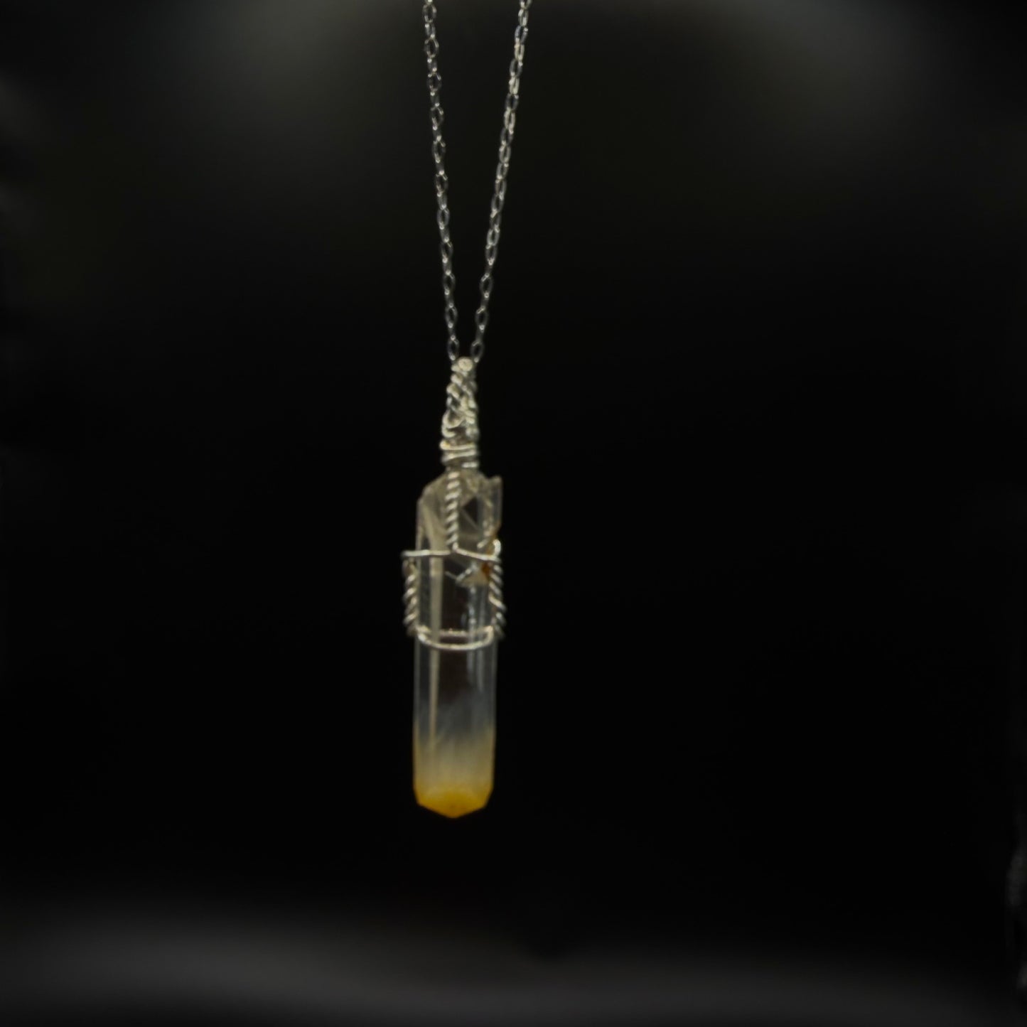Columbian Mango Quartz Handmade S925 Necklace