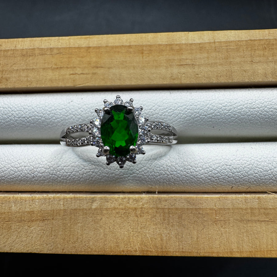 Diopside S925 Adjustable Ring