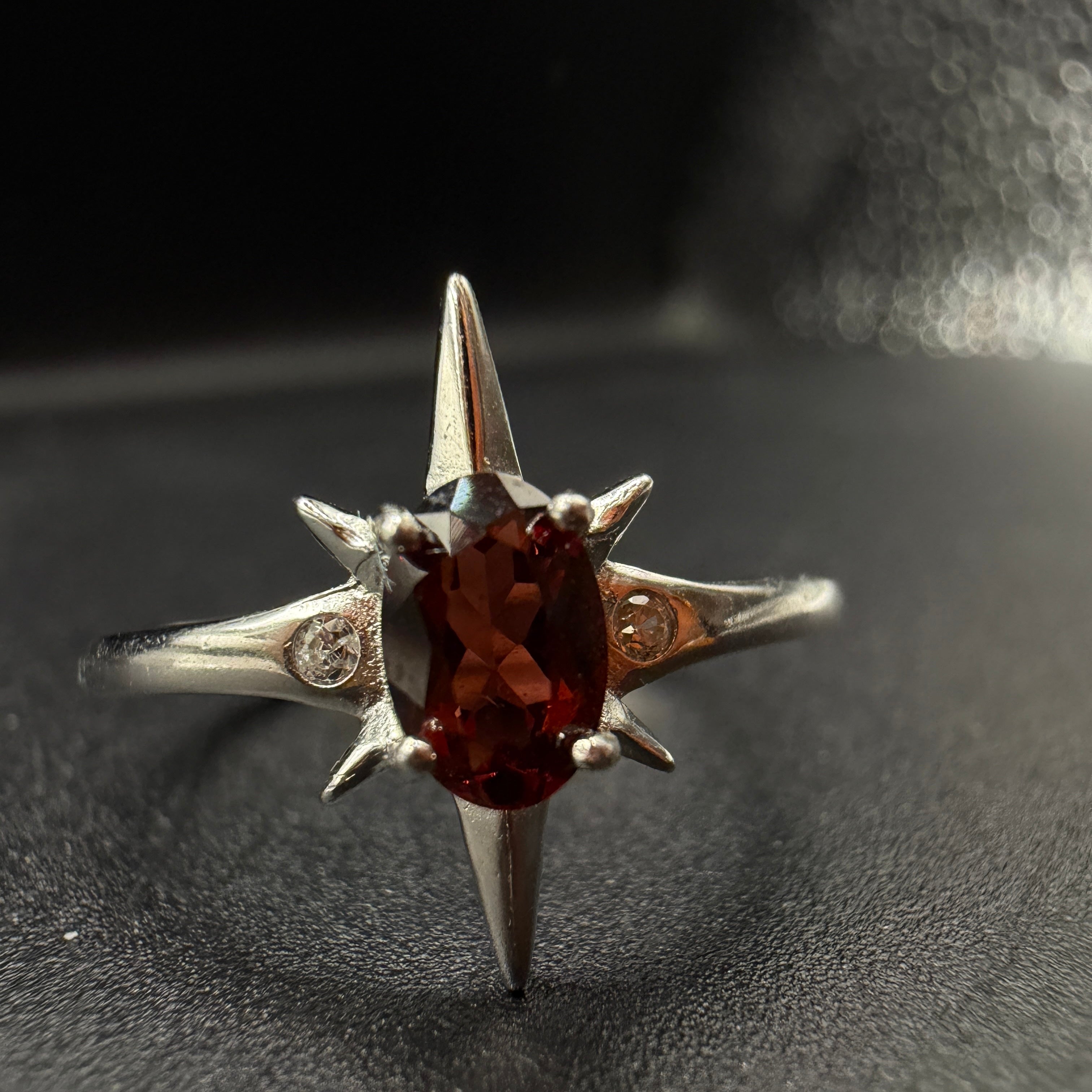 Garnet Star S925 Adjustable Ring
