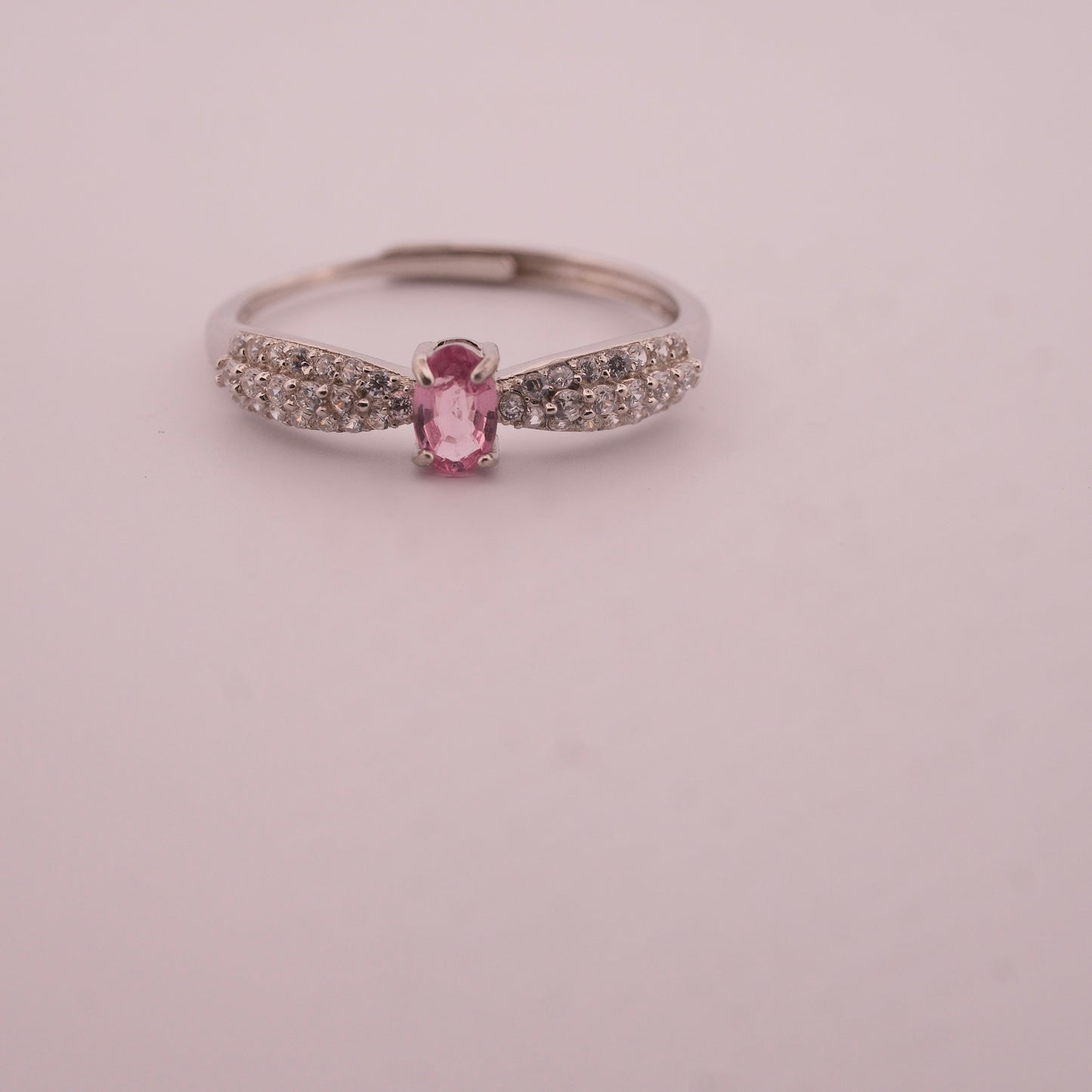 Pink Tourmaline S925 Adjustable Ring