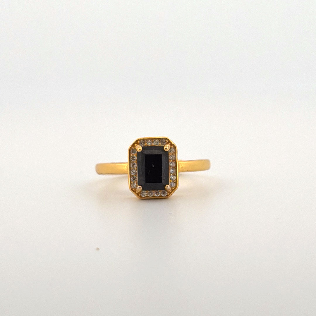 Black Spinel S925 Adjustable Ring