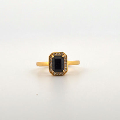 Black Spinel S925 Adjustable Ring