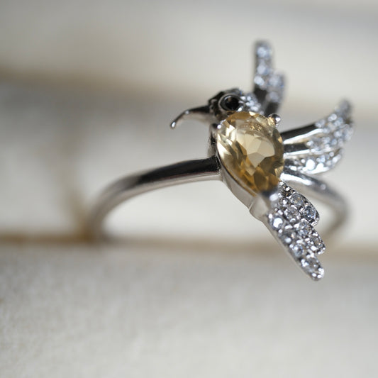 Citrine S925 Adjustable Ring