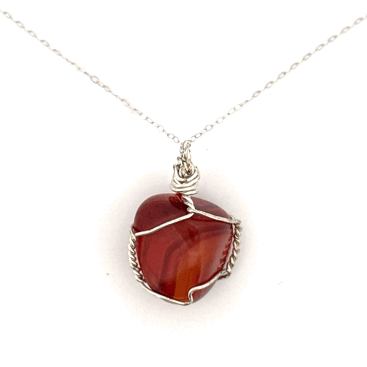 Carnelian Handmade Necklace on S925 Chain
