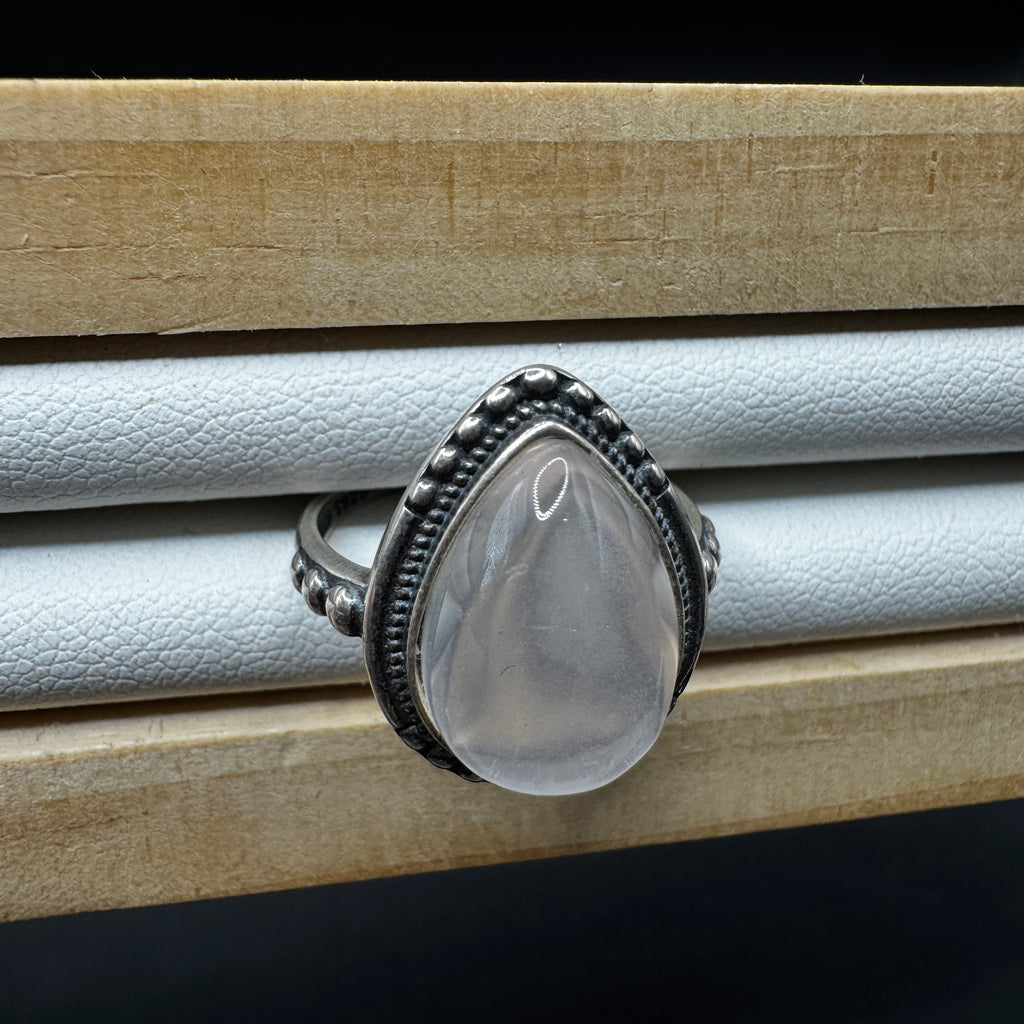 Rose Quartz S925 Adjustable Ring