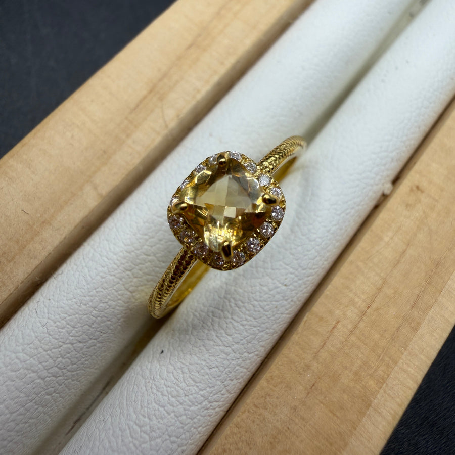 Citrine S925 Adjustable Ring