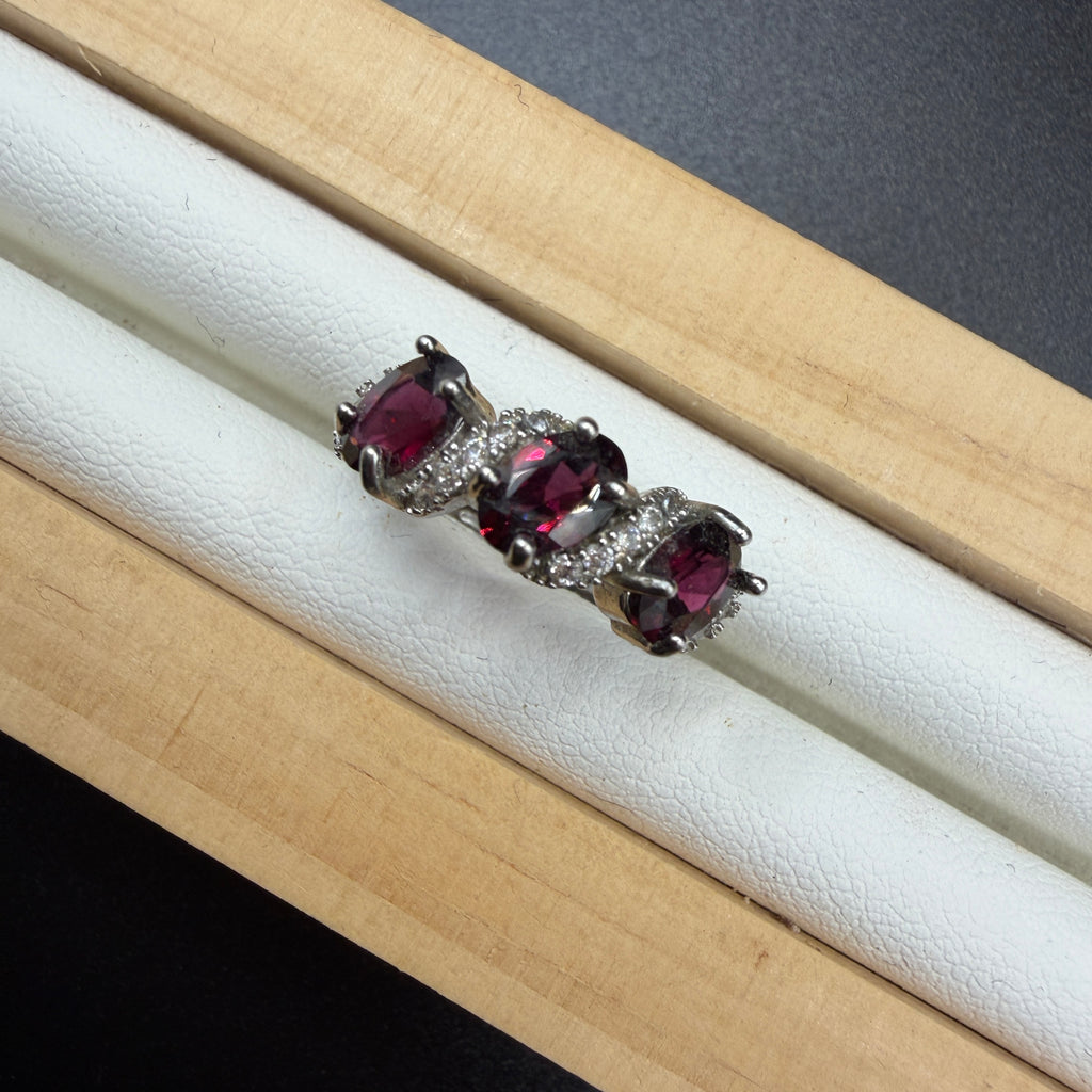 Garnet S925 Adjustable Ring
