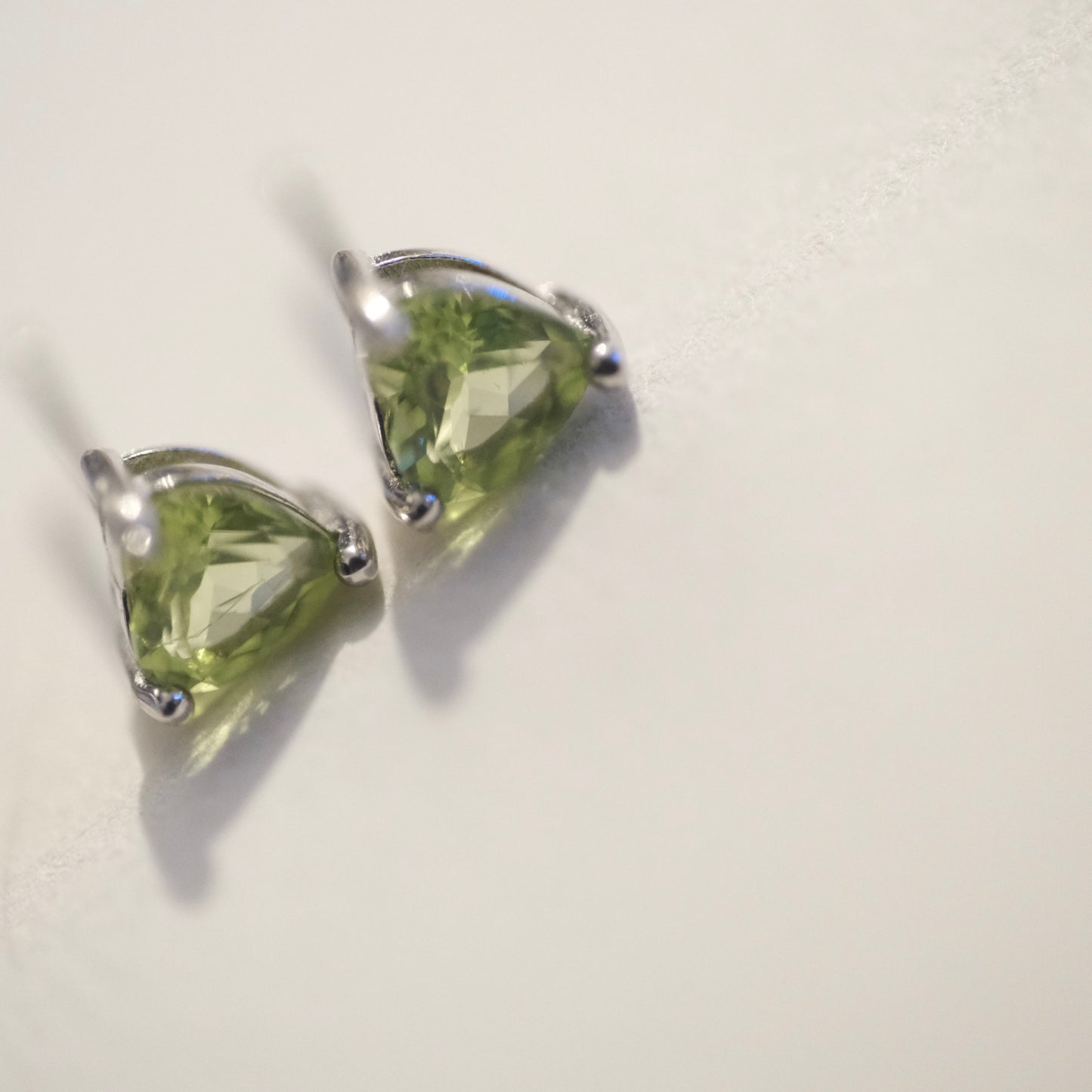 Peridot Heart S925 Stud Earrings