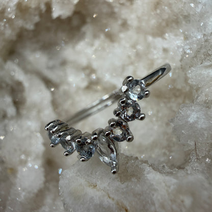 Aquamarine S925 Adjustable Ring