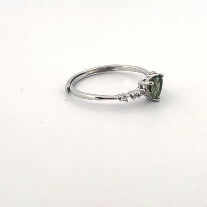 Moldavite S925 Adjustable Certified Ring