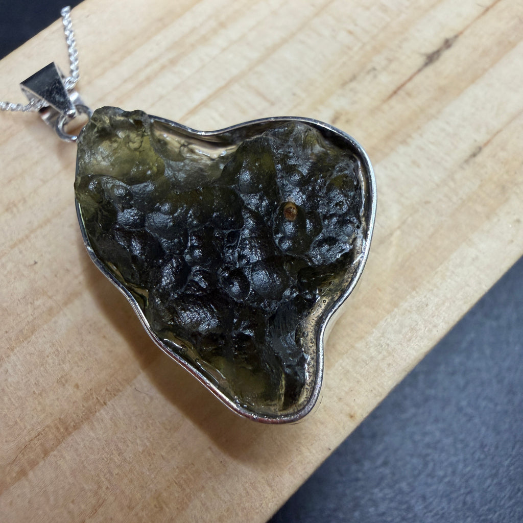 Raw Moldavite S925 Certified Necklace