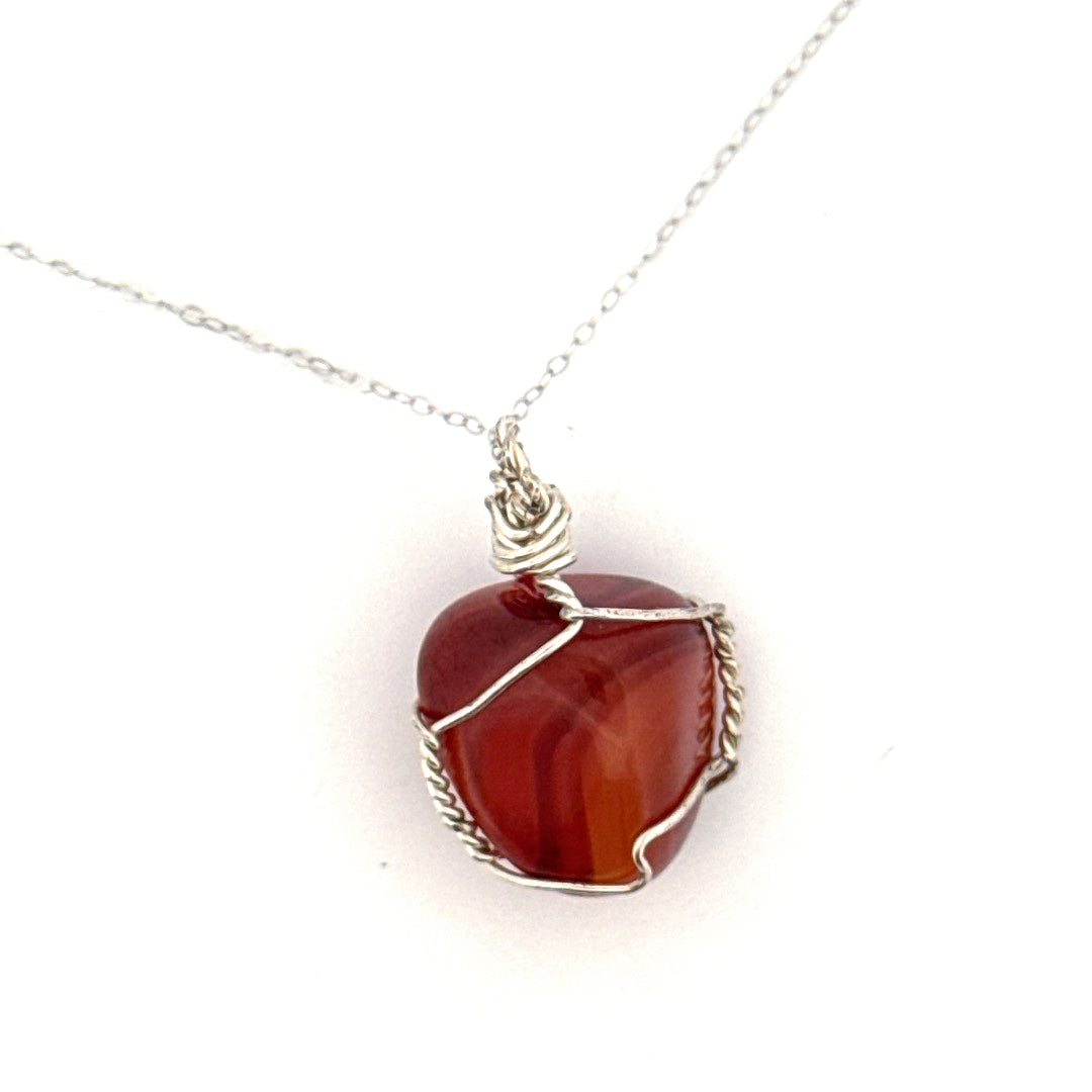 Carnelian Handmade Necklace on S925 Chain