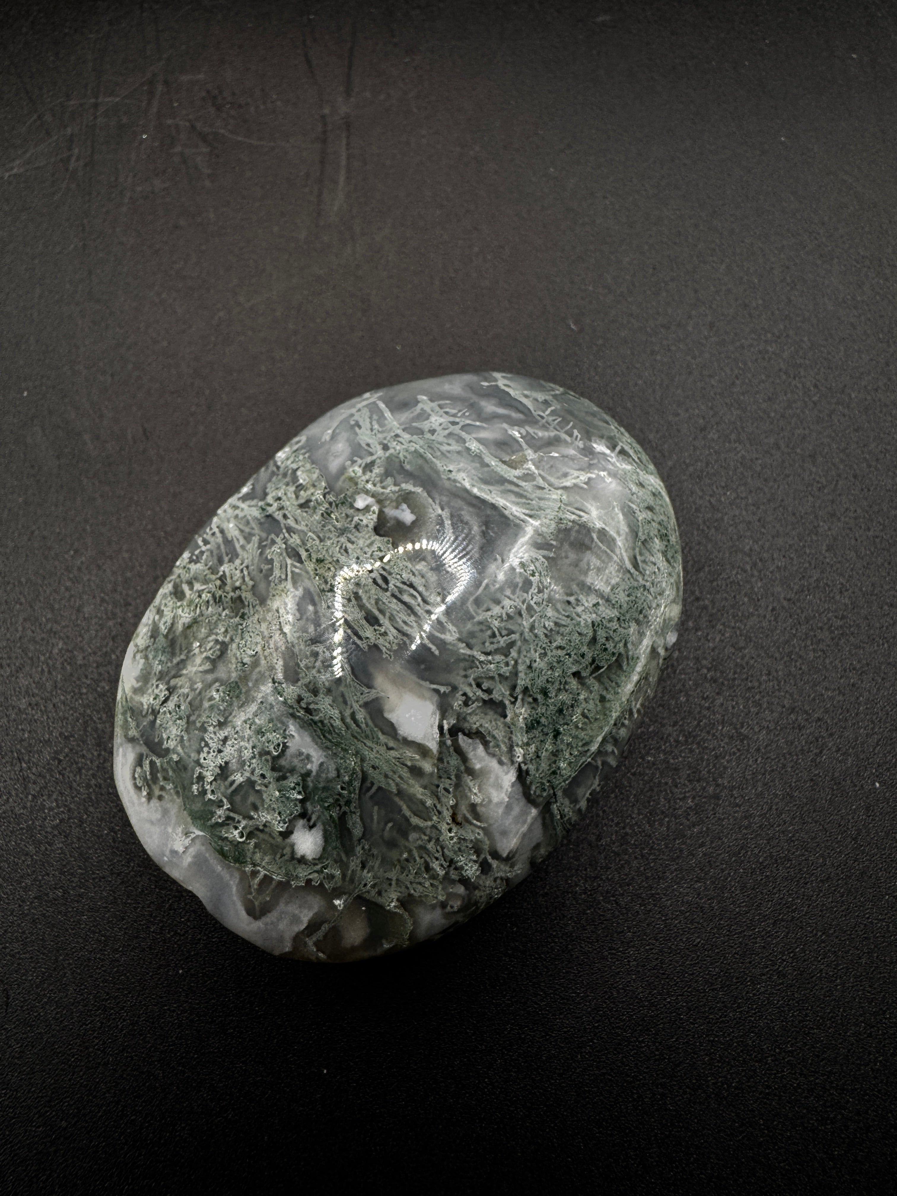 Moss Agate Palm Stone