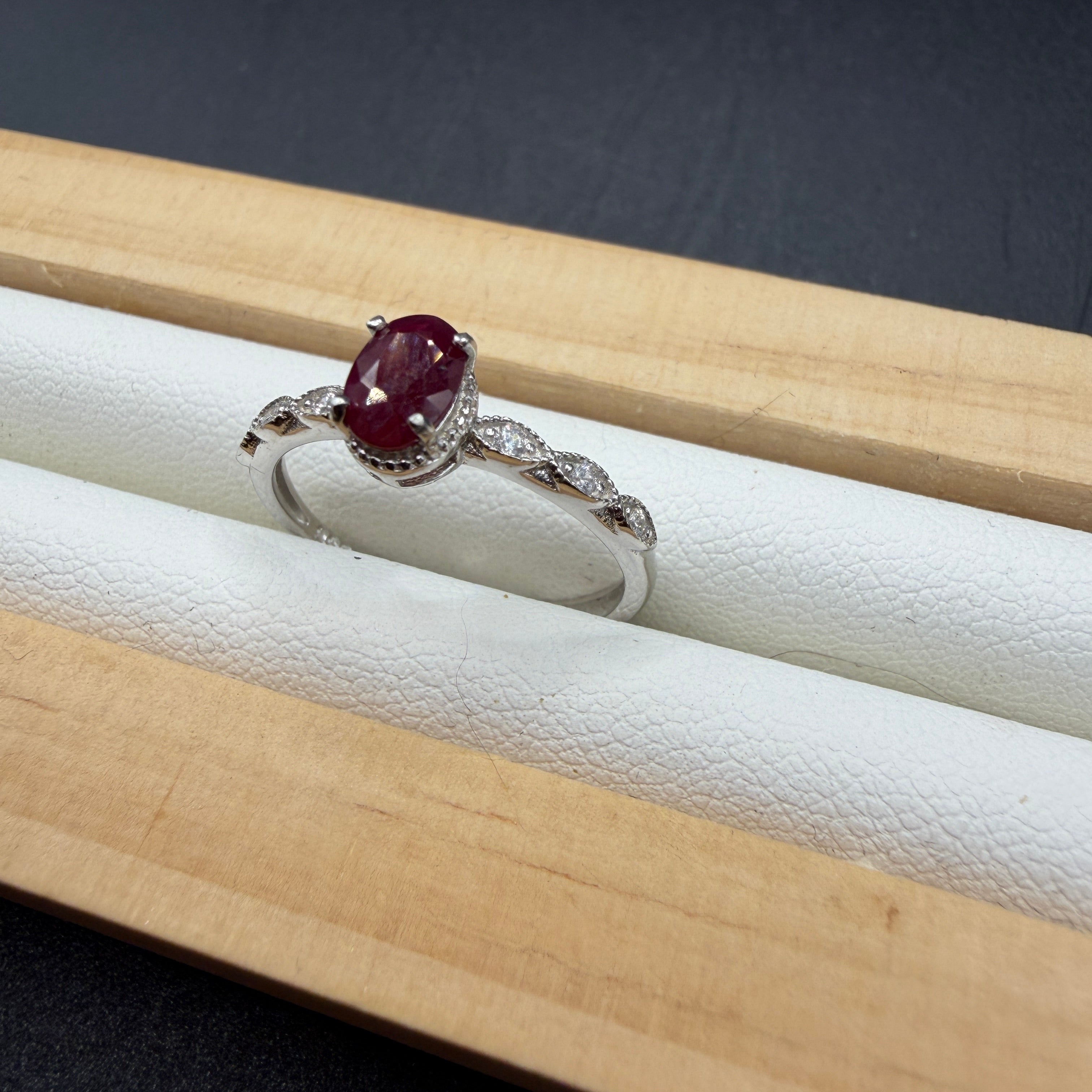Ruby S925 Adjustable Ring