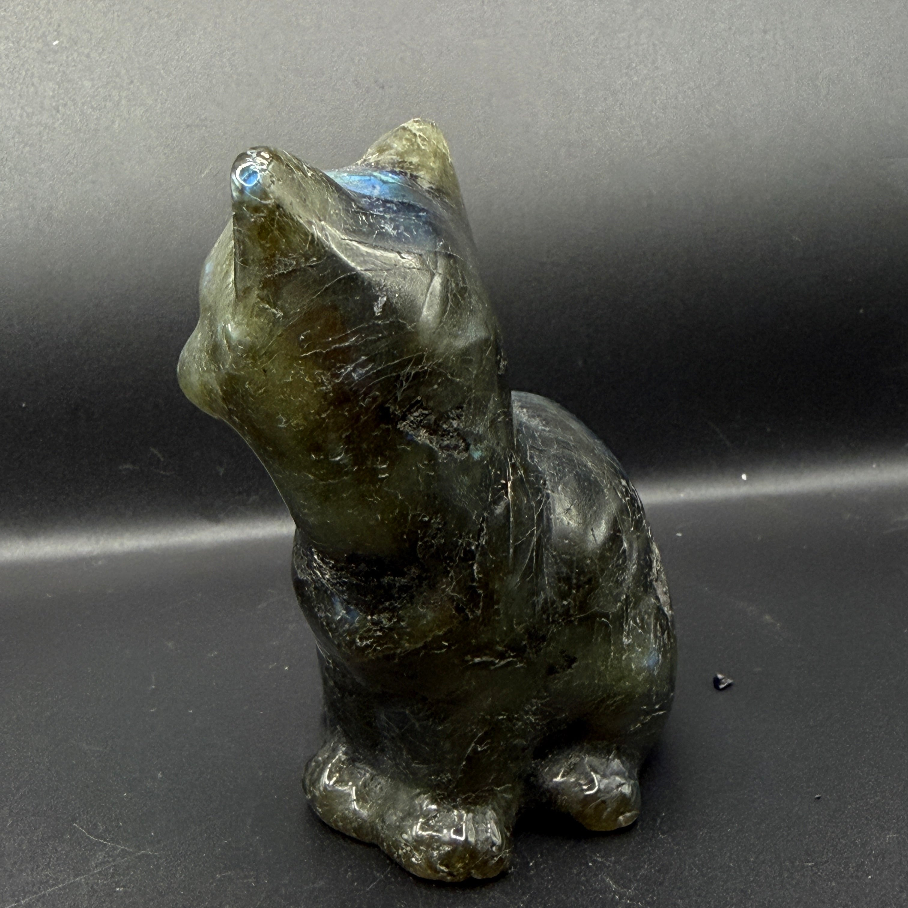 Labradorite Cat Carving
