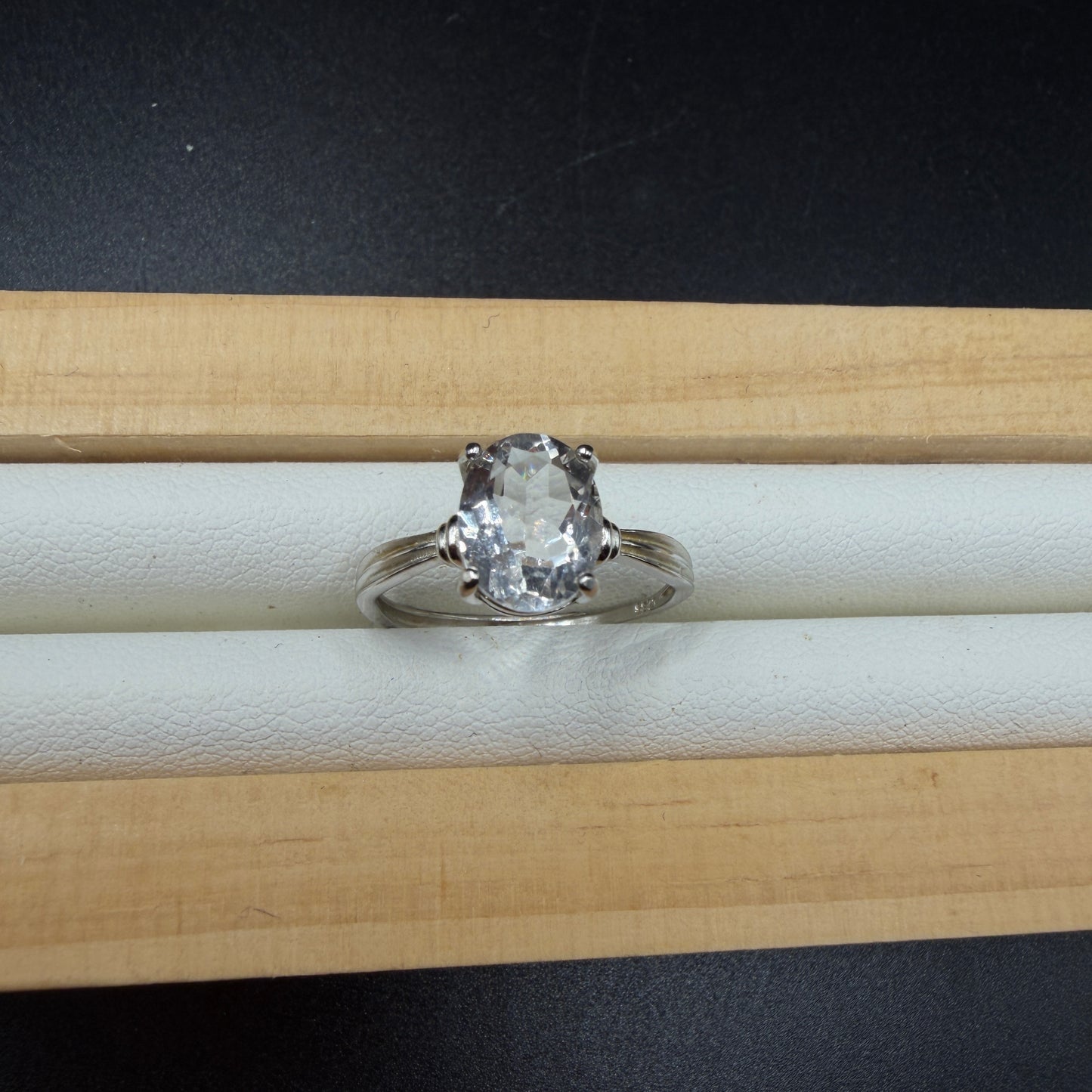 Clear Quartz S925 Adjustable Ring