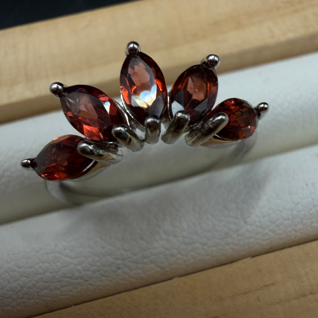 Garnet S925 Adjustable Ring