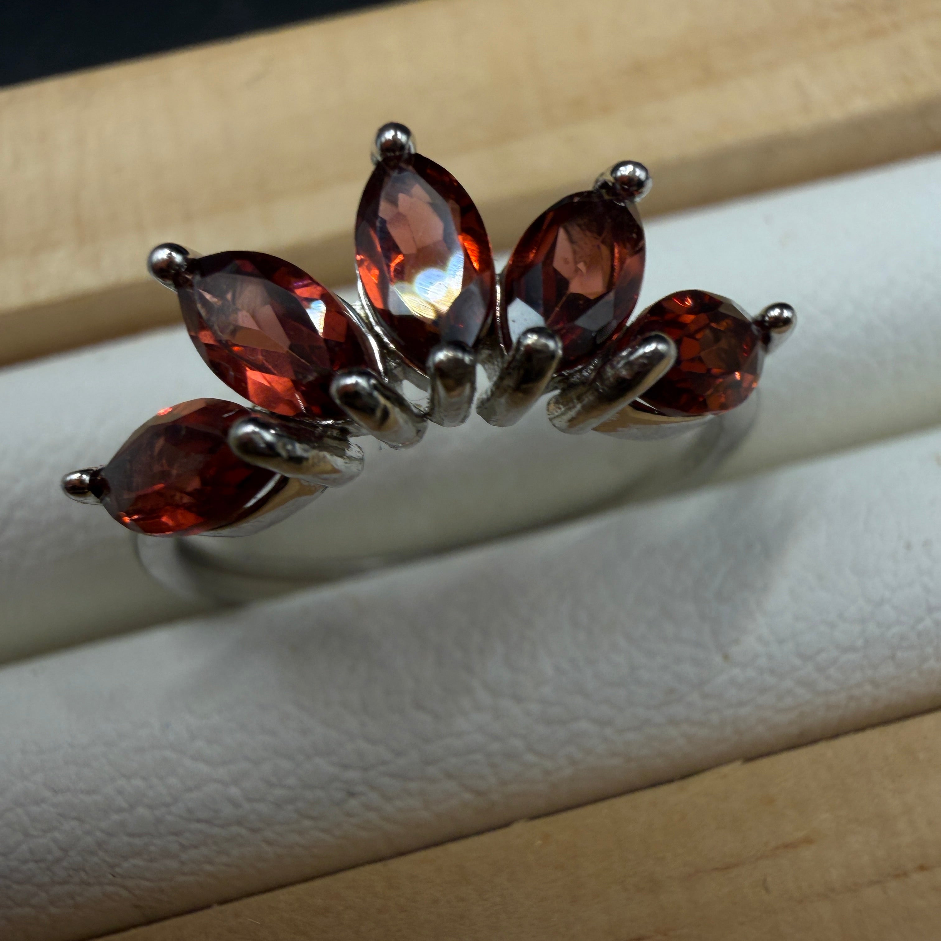Garnet S925 Adjustable Ring