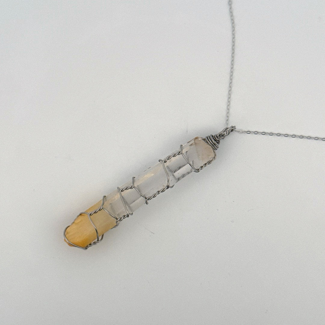 Columbian Mango Quartz Handmade S925 Necklace