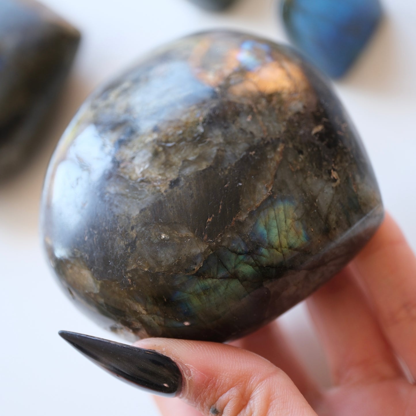 Large Labradorite Puffy Heart