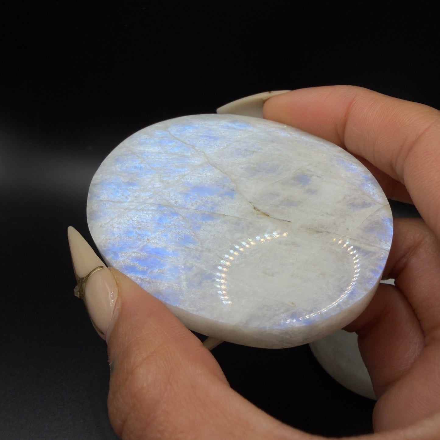 AA Grade Blue Moonstone Large Palm Stone