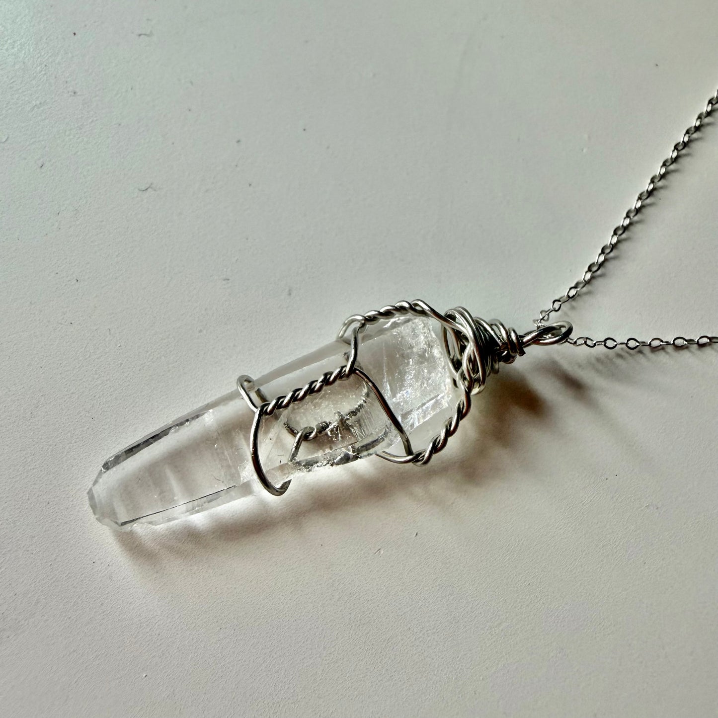Colombian Lemurian Quartz S925 Handmade Necklace