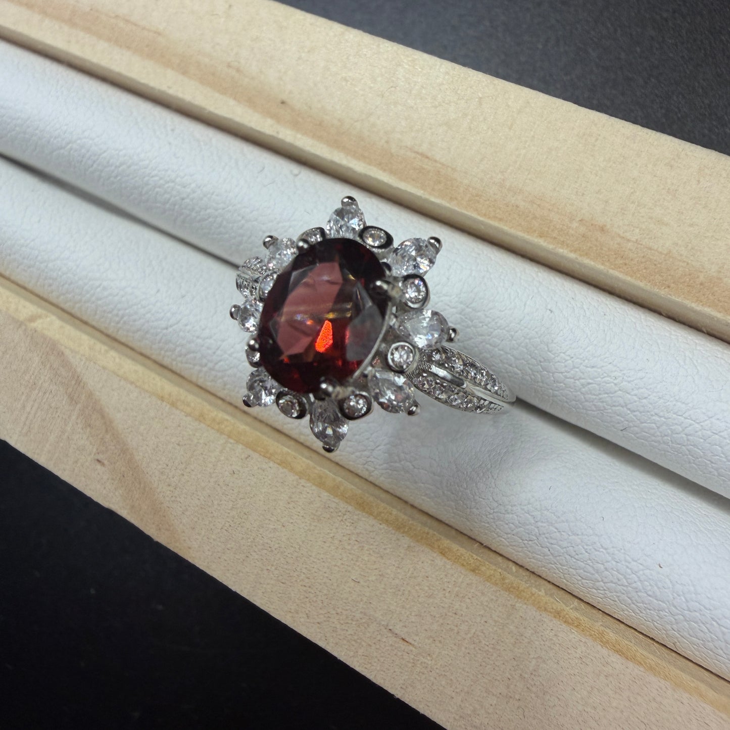 Garnet S925 Adjustable Ring