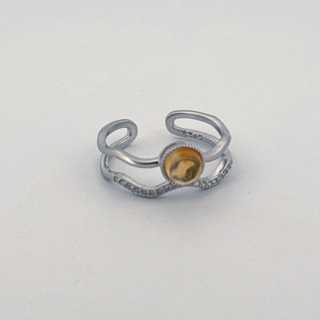 Citrine S925 Adjustable Ring