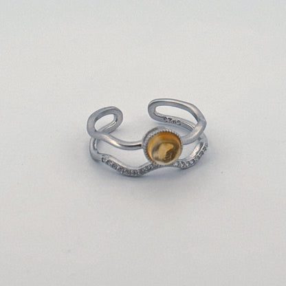 Citrine S925 Adjustable Ring