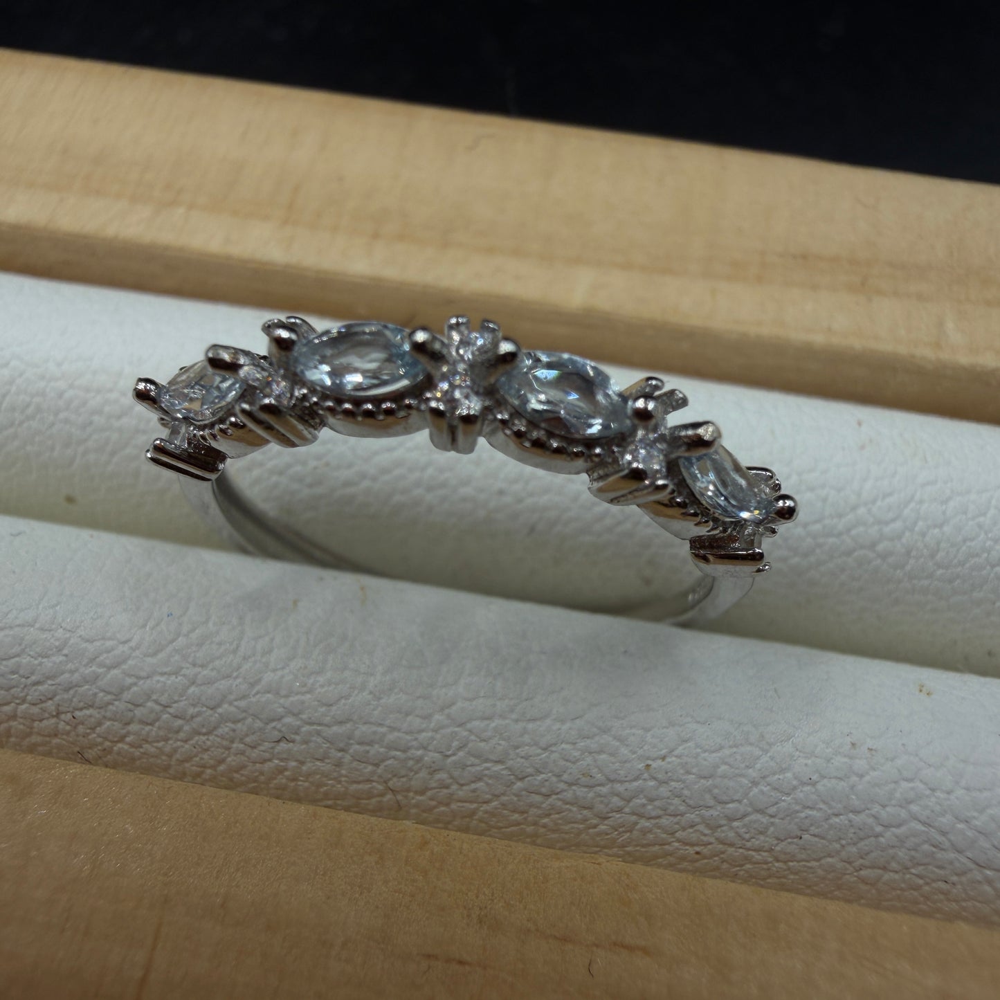 Aquamarine S925 Adjustable Ring